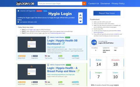 Hygia Login - Logins-DB