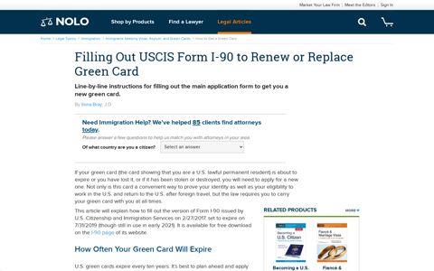 Filling Out USCIS Form I-90 to Renew or Replace Green Card ...