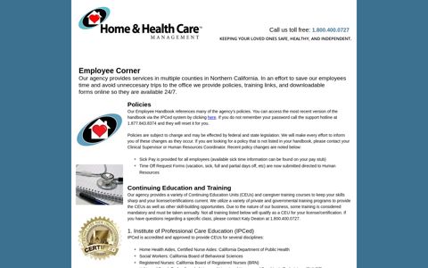 Employee Corner - Home & Health Care Management