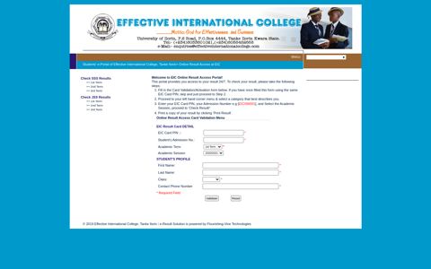 the web portal of Effective International College, Tanke Ilorin ...