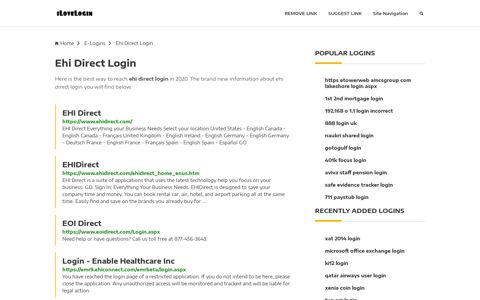 Ehi Direct Login ❤️ One Click Access - iLoveLogin