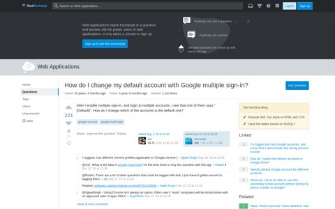 How do I change my default account with Google multiple sign ...