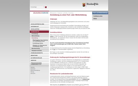 Anmeldung: Bildungsserver Rheinland-Pfalz