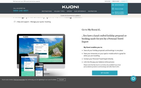 Manage your quote / booking - Kuoni Travel