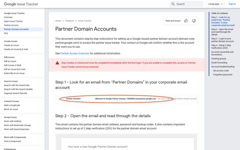Partner Domain Accounts | Google Issue Tracker | Google ...