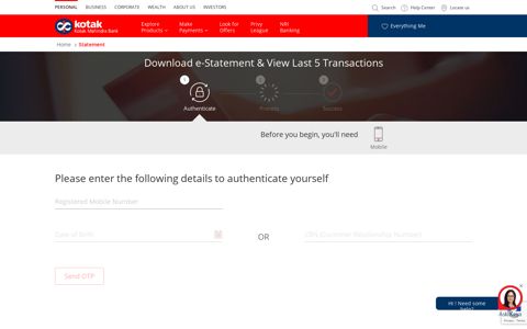 Download e-Statement & View Last 5 Transactions - Kotak ...