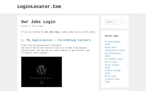 Gwr Jobs Login - LoginLocator.Com