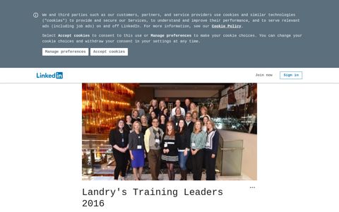 Landry's Training Leaders 2016 - LinkedIn