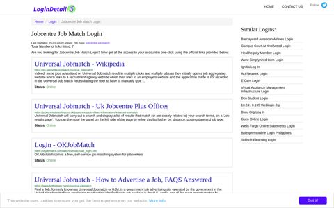 Jobcentre Job Match Login Universal Jobmatch - Wikipedia - https ...