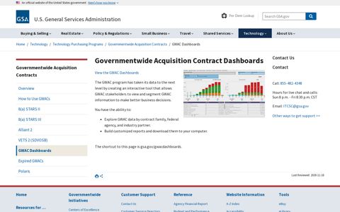 Governmentwide Acquisition Contract Dashboards | GSA
