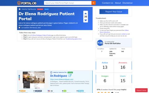 Dr Elena Rodriguez Patient Portal