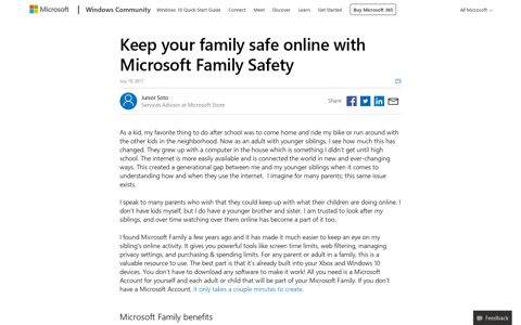 Keep your family safe online with Microsoft Family Safety ...
