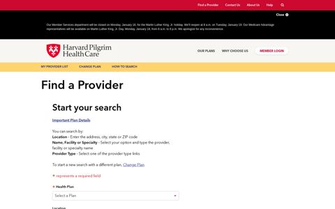 Find a Provider - ProviderLookup Online