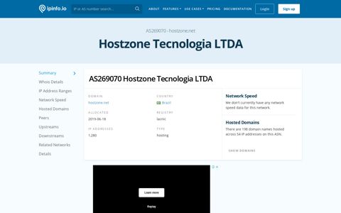AS269070 Hostzone Tecnologia LTDA - IPinfo.io