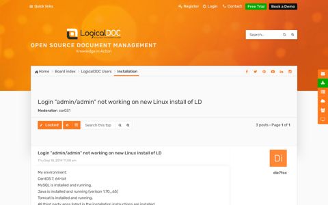 Login "admin/admin" not working on new Linux install of LD ...