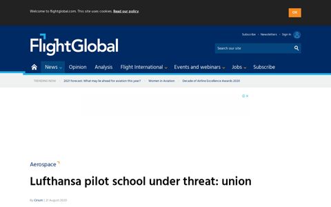 Lufthansa pilot school under threat: union | News | Flight Global