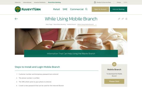 While Using Mobile Branch | Branchless Banking - Kuveyt Türk