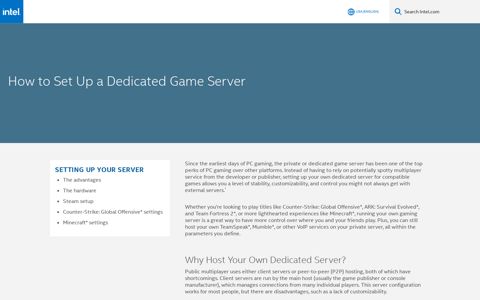 How to Set Up a Dedicated Game Server - Intel