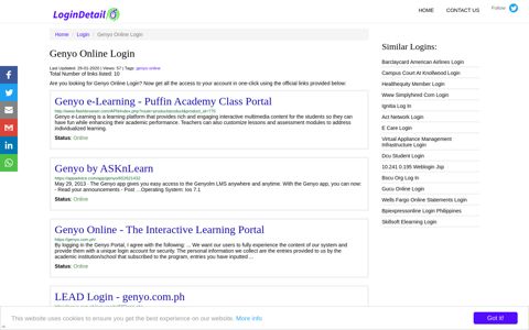 Genyo Online Login Genyo e-Learning - Puffin Academy ...