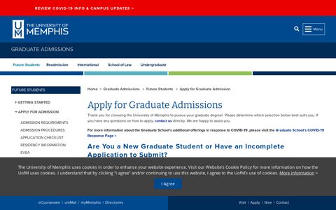 Apply for Graduate Admission - Graduate Admissions - The ...
