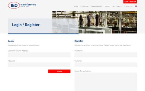 Login / Register - IEO Transformatoren