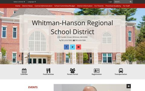 Whitman-Hanson Regional School District: Home
