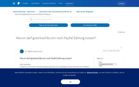 Warum darf guterkauf.de.com noch PayPal Zahlung nu ...