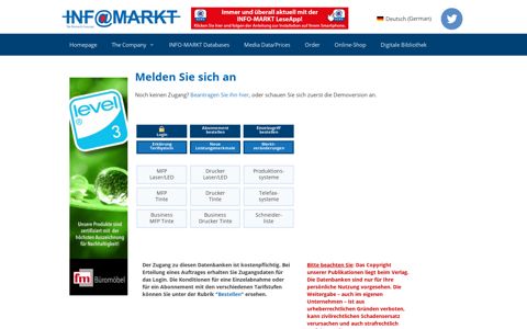Datenbank Login - Info-Markt GmbH