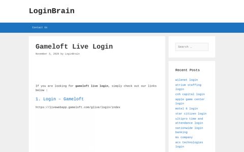 Gameloft Live - Login - Gameloft - LoginBrain