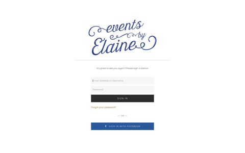 Login - Events by Elaine - Aisle Planner