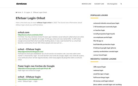 Efetuar Login Orkut ❤️ One Click Access - iLoveLogin
