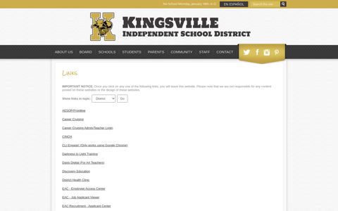 District Links - Kingsville Independent School District