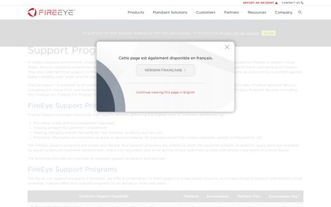 Support Programs | FireEye