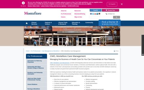 CMO, Montefiore Care Management - Montefiore Medical ...