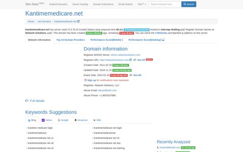 Kantimemedicare.net | 1 year, 64 days left - Site-Stats .ORG