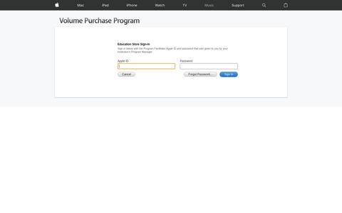 Sign In - Volume Purchase Program - Apple
