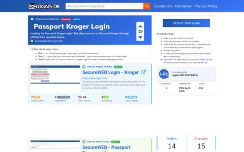 Passport Kroger Login - Logins-DB