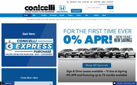 Welcome to Conicelli Honda | Honda Dealer near Philadelphia