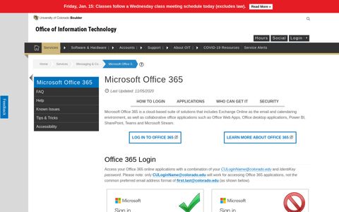 Microsoft Office 365 | Office of Information Technology