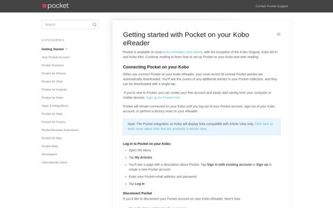 Getting started with Pocket on your Kobo eReader - Pocket ...