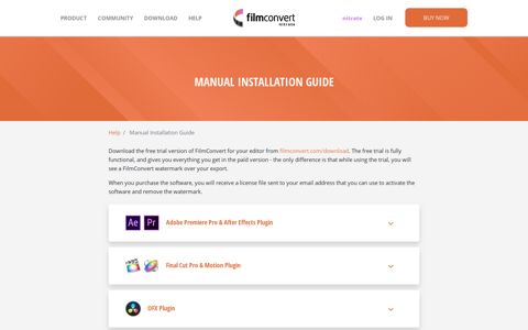 Manual Installation Guide - FilmConvert