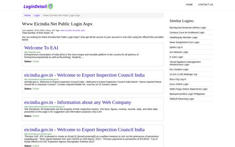 Www Eicindia Net Public Login Aspx Welcome To EAI - http ...