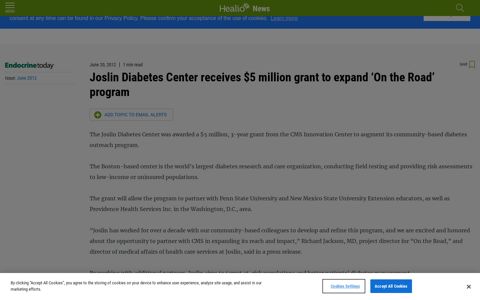 Joslin Diabetes Center receives $5 million grant to expand 'On ...