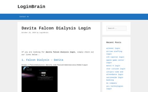 davita falcon dialysis login - LoginBrain