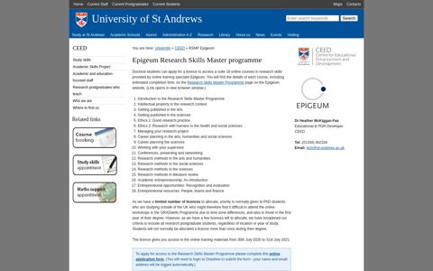 RSMP Epigeum | University of St Andrews