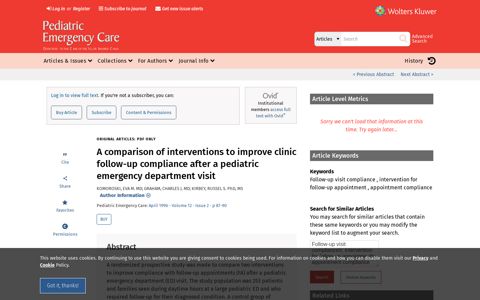 A comparison of interventions to improve clinic follow-up co ...