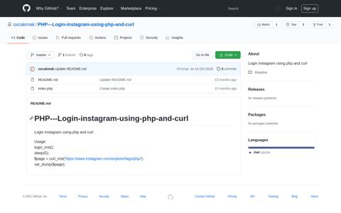 oxcakmak/PHP---Login-instagram-using-php-and-curl - GitHub