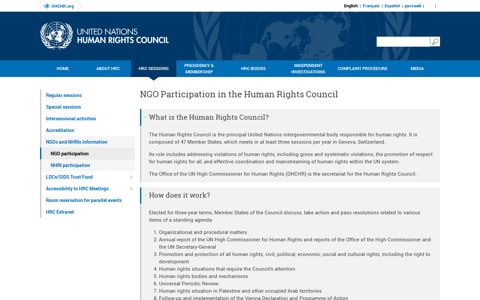 HRC NGO participation - OHCHR