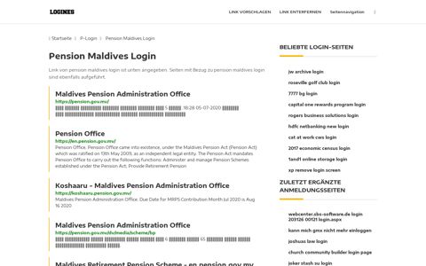 Pension Maldives Login | Allgemeine Informationen zur ...