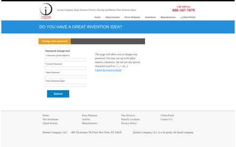 Change Password | Invents Company, LLC